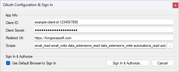 Salesforce Marketing Cloud OAuth Configuration and Sign In